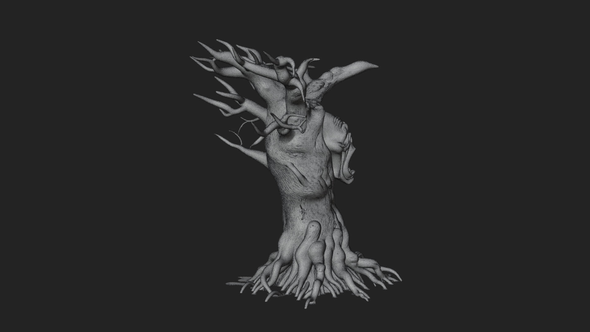 Haunted Tree Monster Statue Design 2 3D Print Model 3D Model