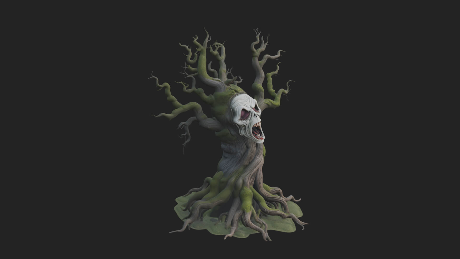 Haunted Tree Monster Statue Design 3 3D Print Model 3D Model