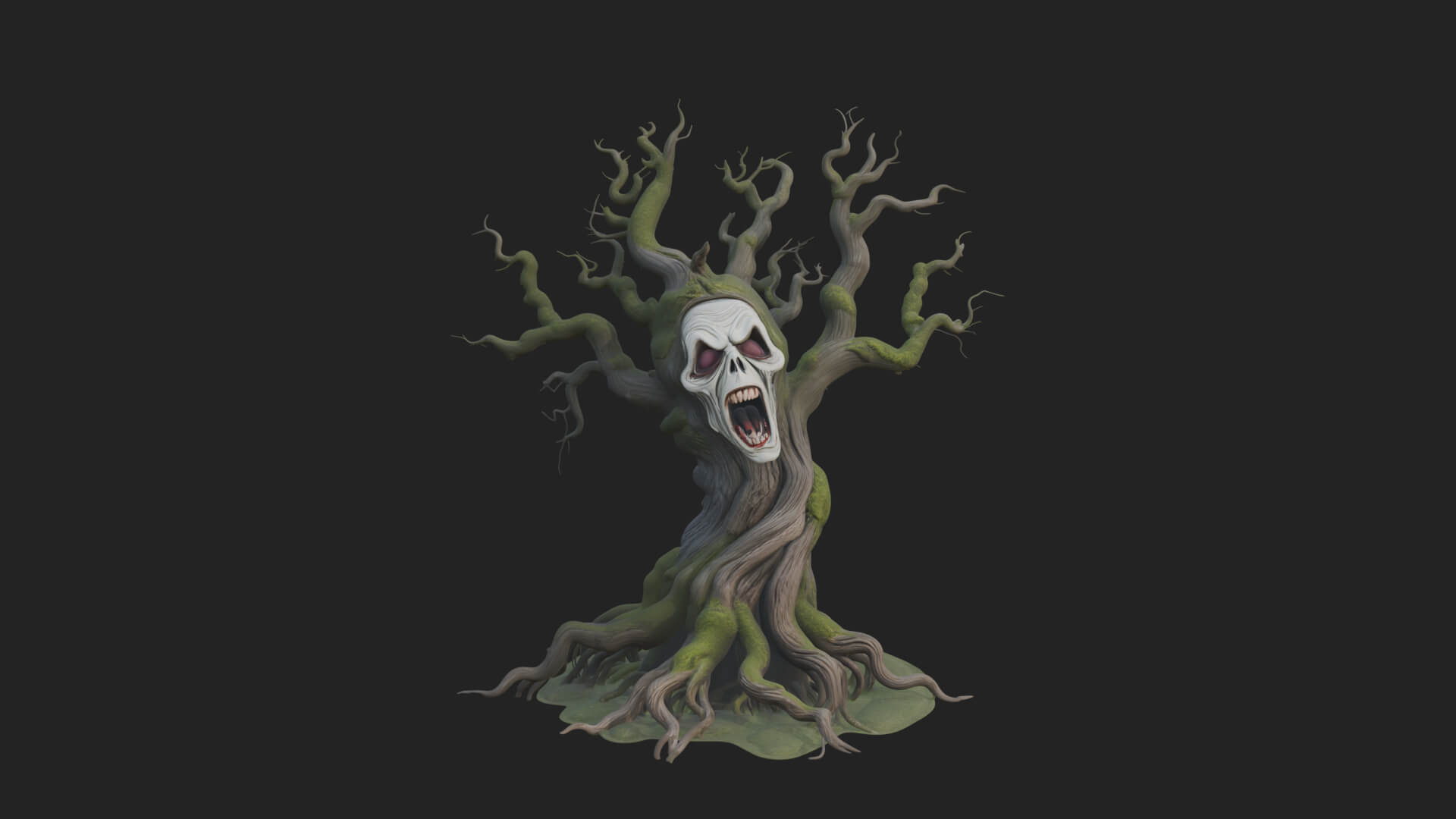 Haunted Tree Monster Statue Design 3 3D Print Model 3D Model