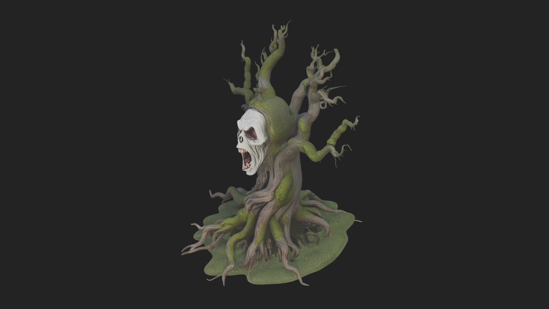 Haunted Tree Monster Statue Design 3 3D Print Model 3D Model