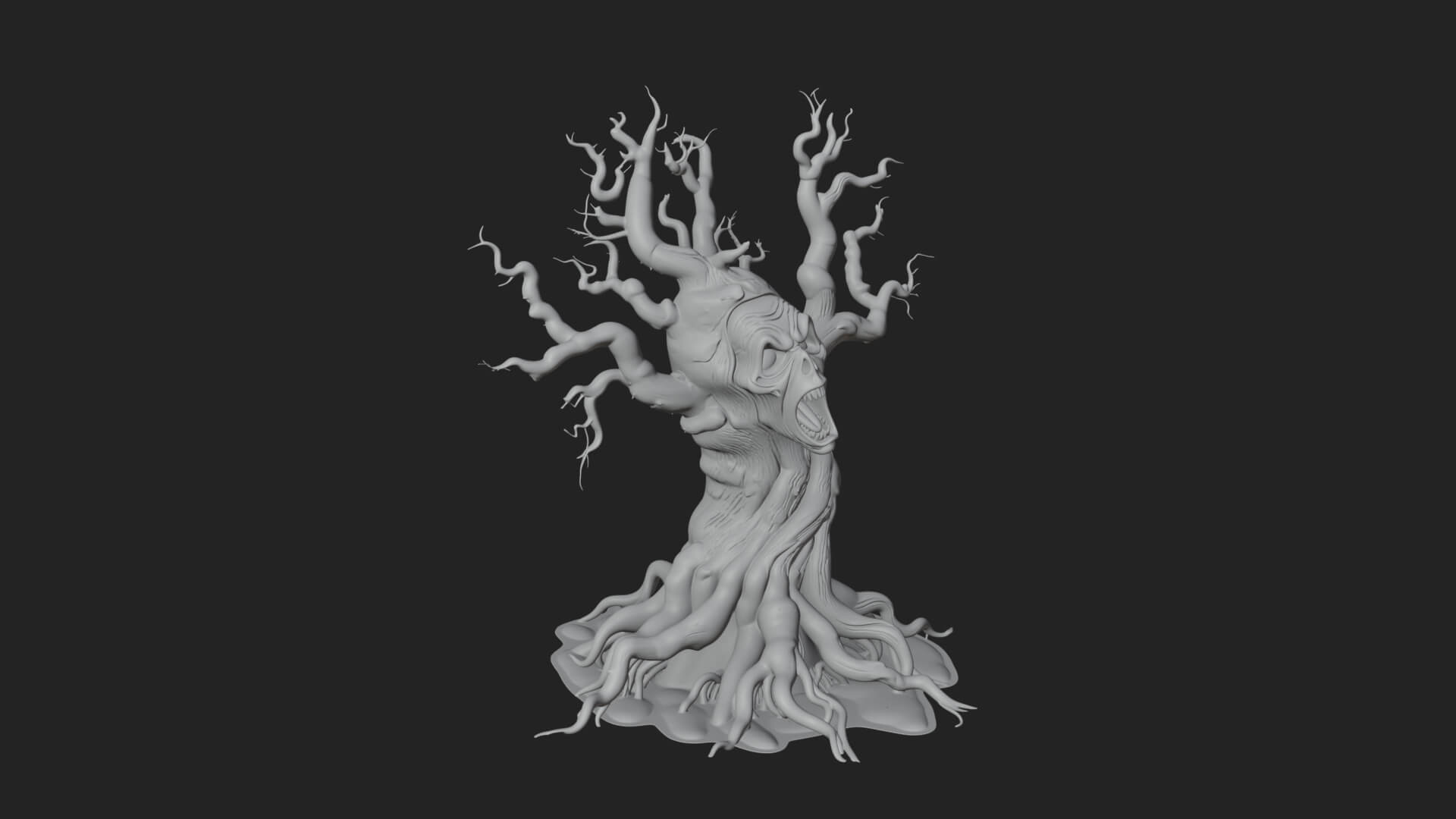 Haunted Tree Monster Statue Design 3 3D Print Model 3D Model