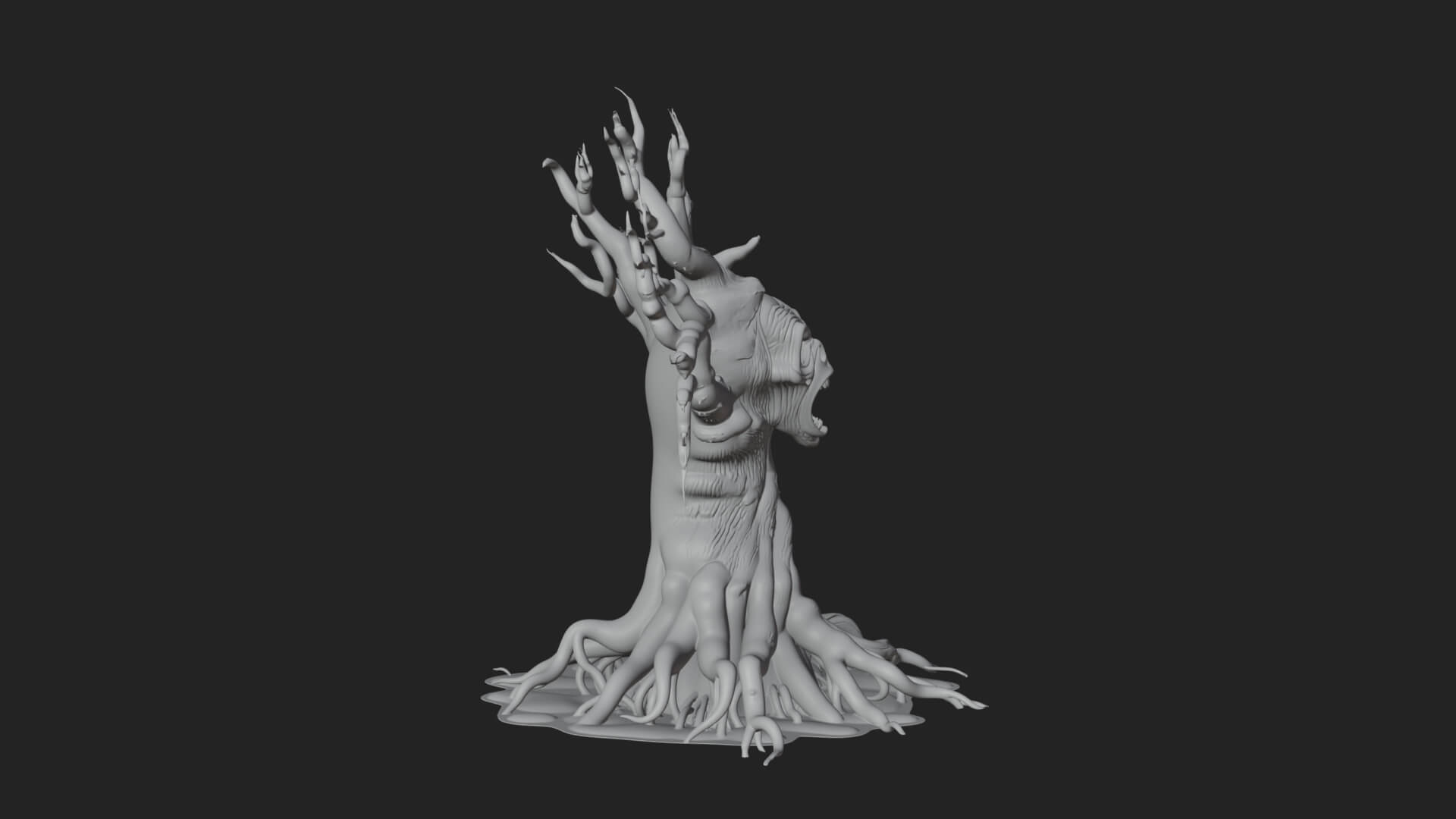 Haunted Tree Monster Statue Design 3 3D Print Model 3D Model