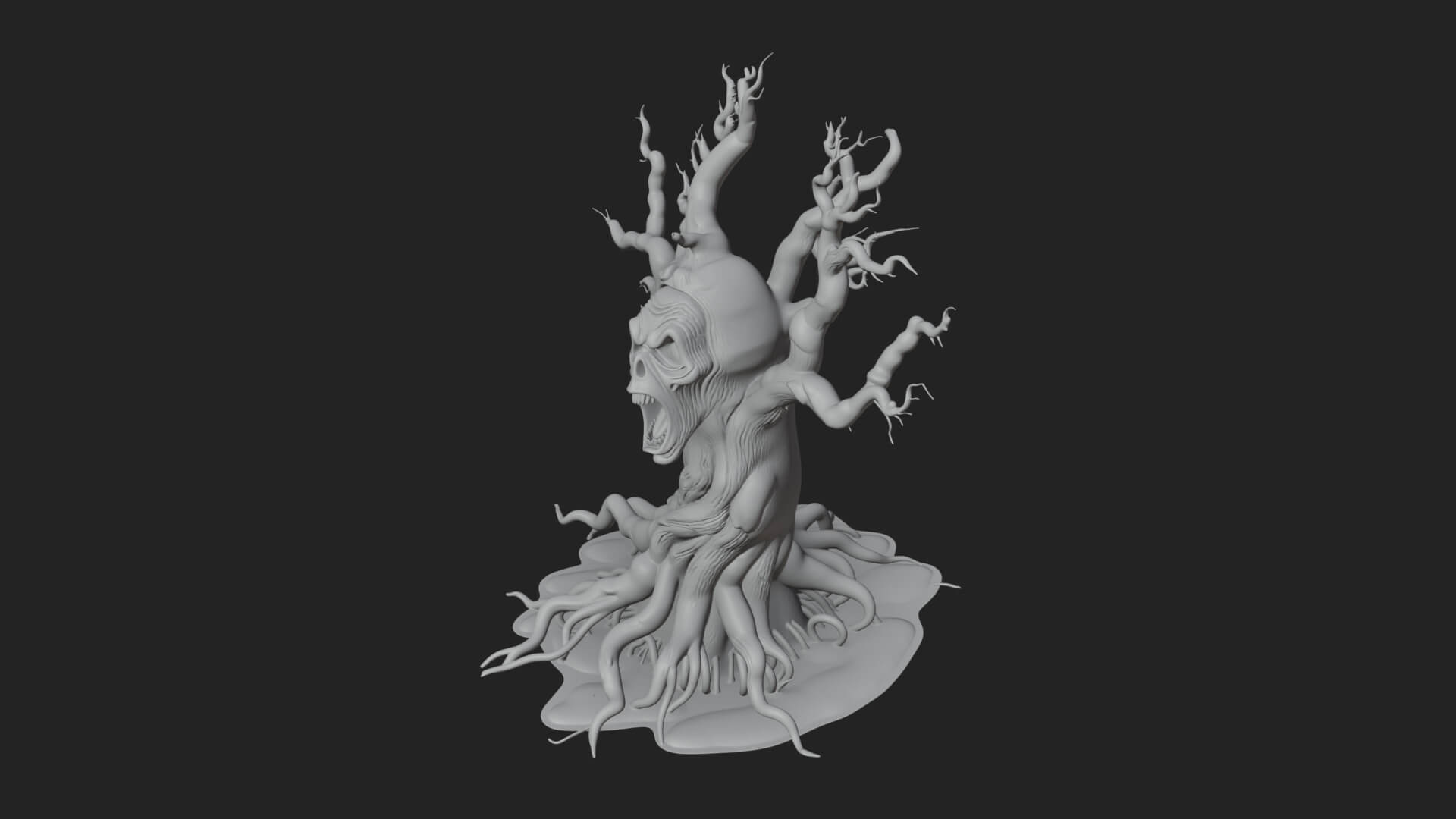 Haunted Tree Monster Statue Design 3 3D Print Model 3D Model