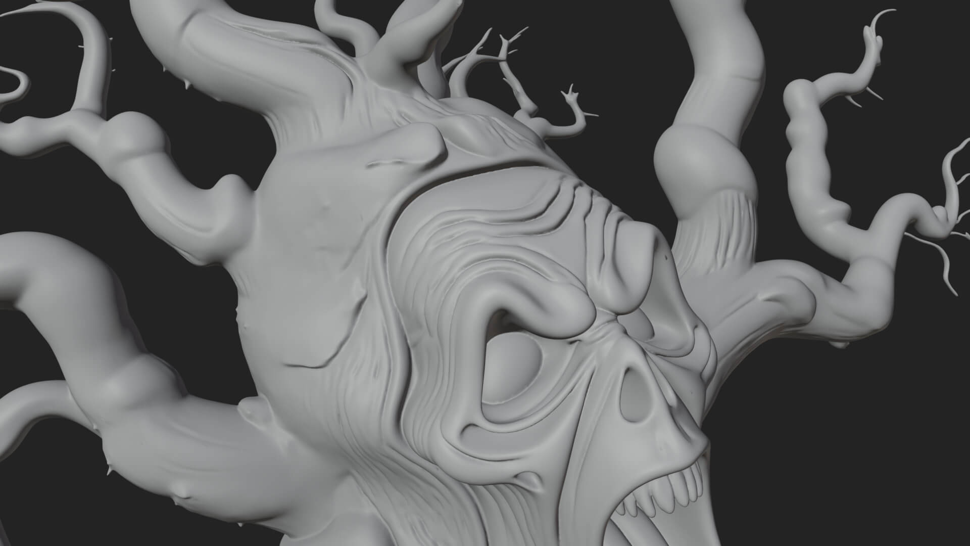 Haunted Tree Monster Statue Design 3 3D Print Model 3D Model