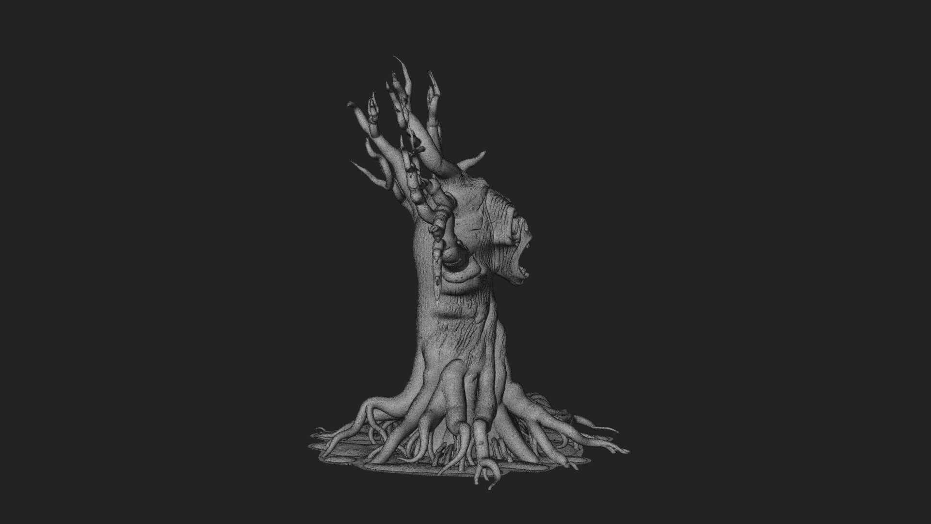 Haunted Tree Monster Statue Design 3 3D Print Model 3D Model