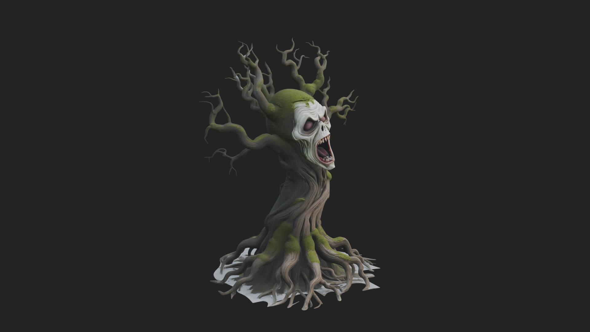 Haunted Tree Monster Statue Design 4 3D Print Model 3D Model