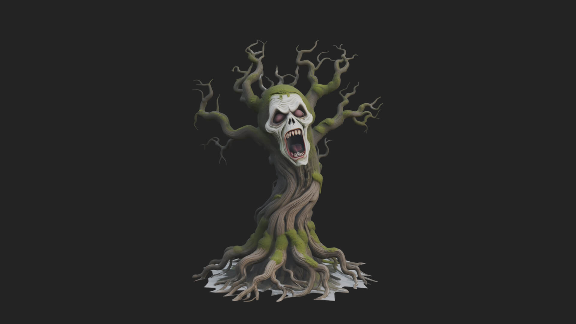 Haunted Tree Monster Statue Design 4 3D Print Model 3D Model