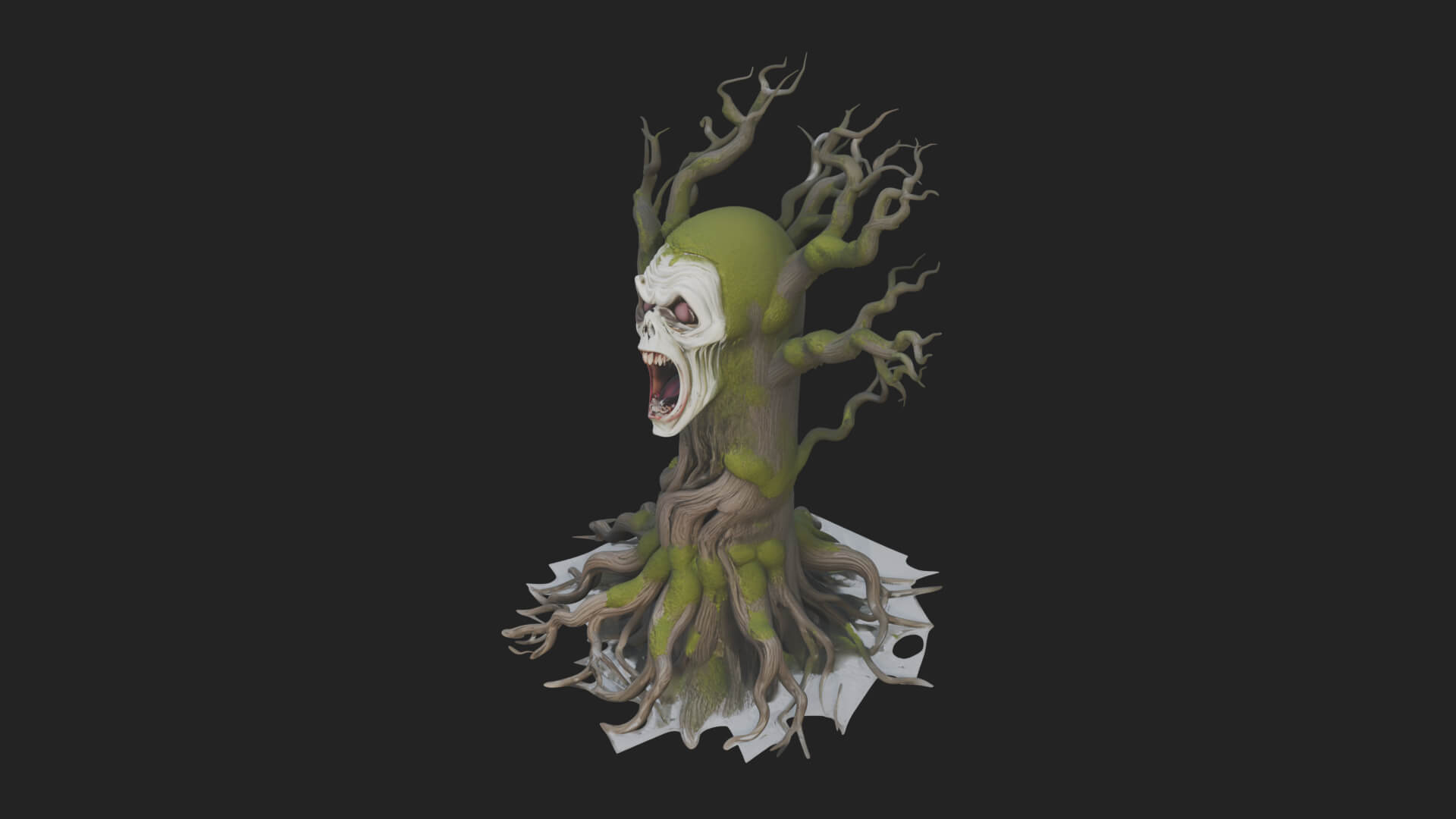 Haunted Tree Monster Statue Design 4 3D Print Model 3D Model
