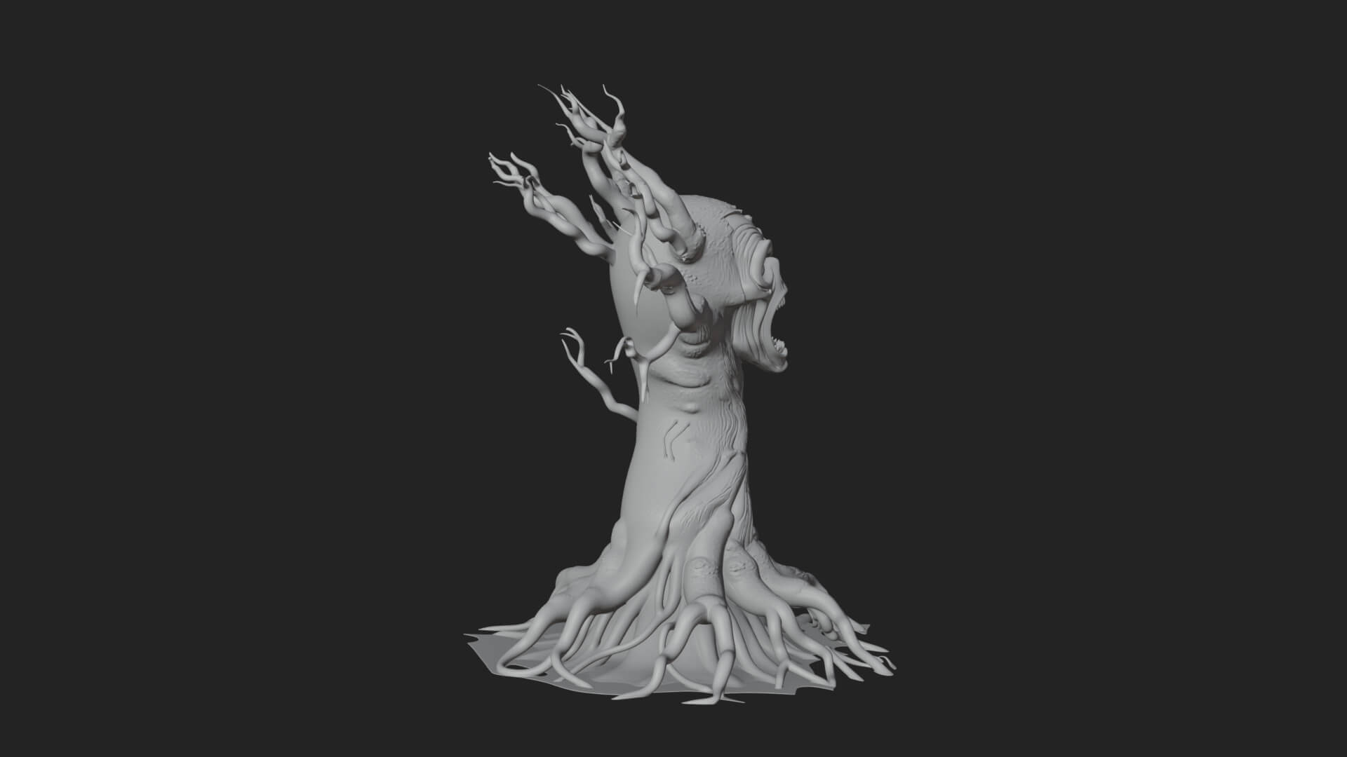 Haunted Tree Monster Statue Design 4 3D Print Model 3D Model