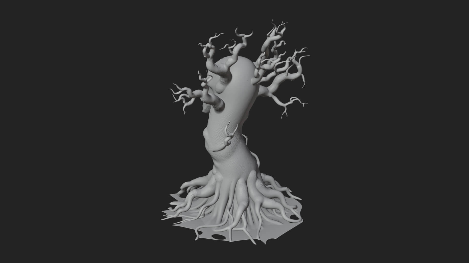 Haunted Tree Monster Statue Design 4 3D Print Model 3D Model