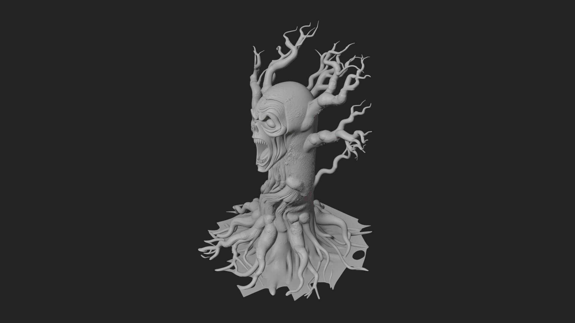 Haunted Tree Monster Statue Design 4 3D Print Model 3D Model