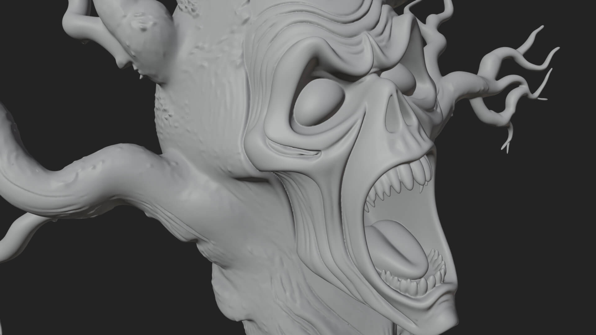Haunted Tree Monster Statue Design 4 3D Print Model 3D Model