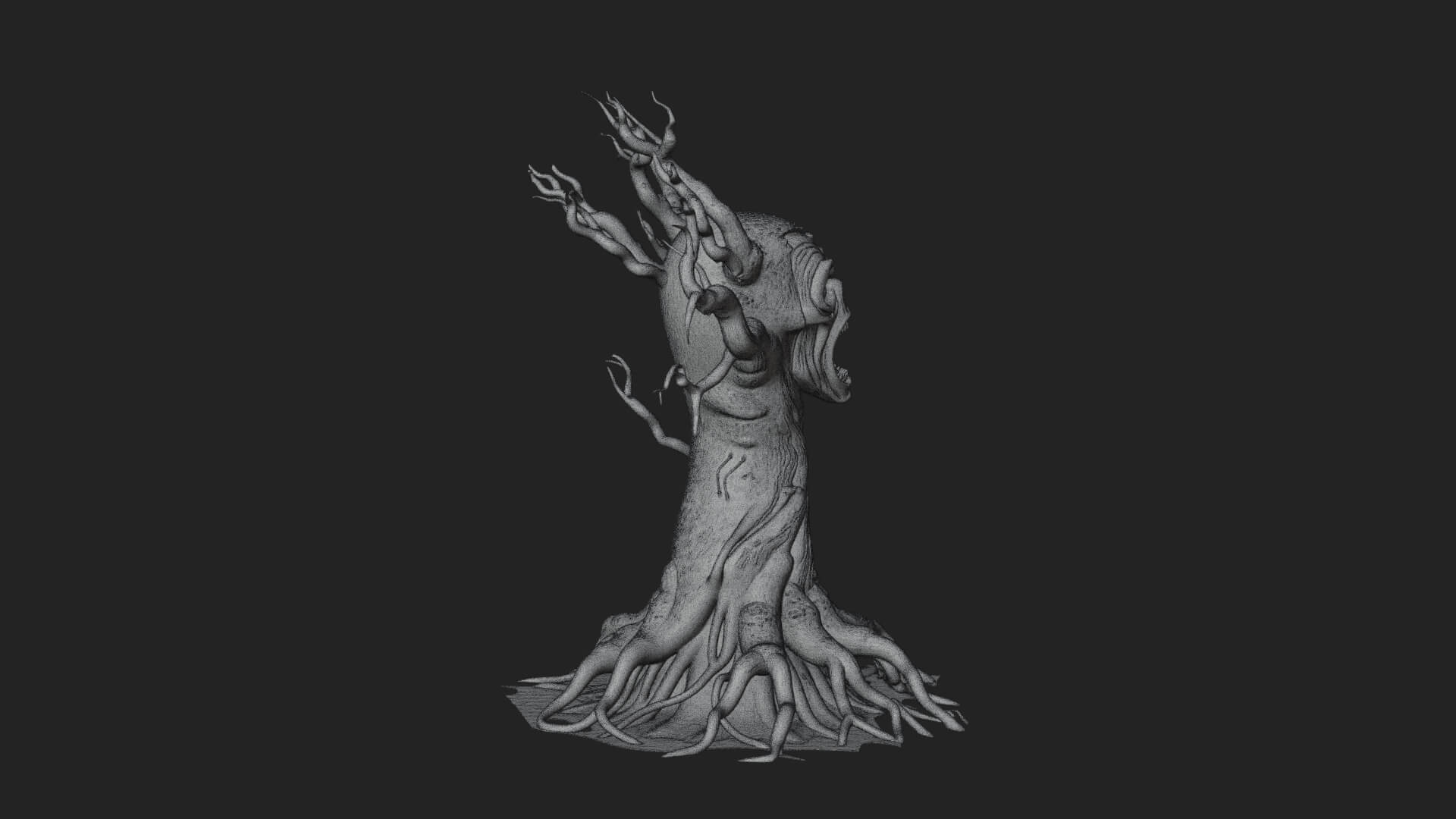 Haunted Tree Monster Statue Design 4 3D Print Model 3D Model