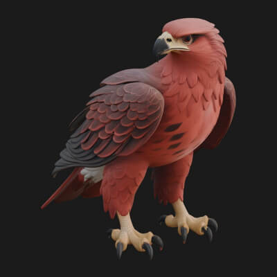 Hawk Bird Statue Design 1 3D Print Model