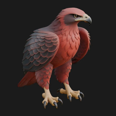 Hawk Bird Statue Design 10 3D Print Model
