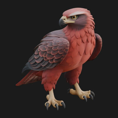 Hawk Bird Statue Design 2 3D Print Model