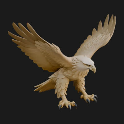 Hawk Bird Statue Design 3 3D Print Model