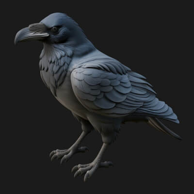 Hawk Bird Statue Design 4 3D Print Model