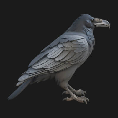 Hawk Bird Statue Design 5 3D Print Model