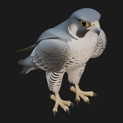 Hawk Bird Statue Design 6 3D Print Model