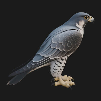 Hawk Bird Statue Design 7 3D Print Model
