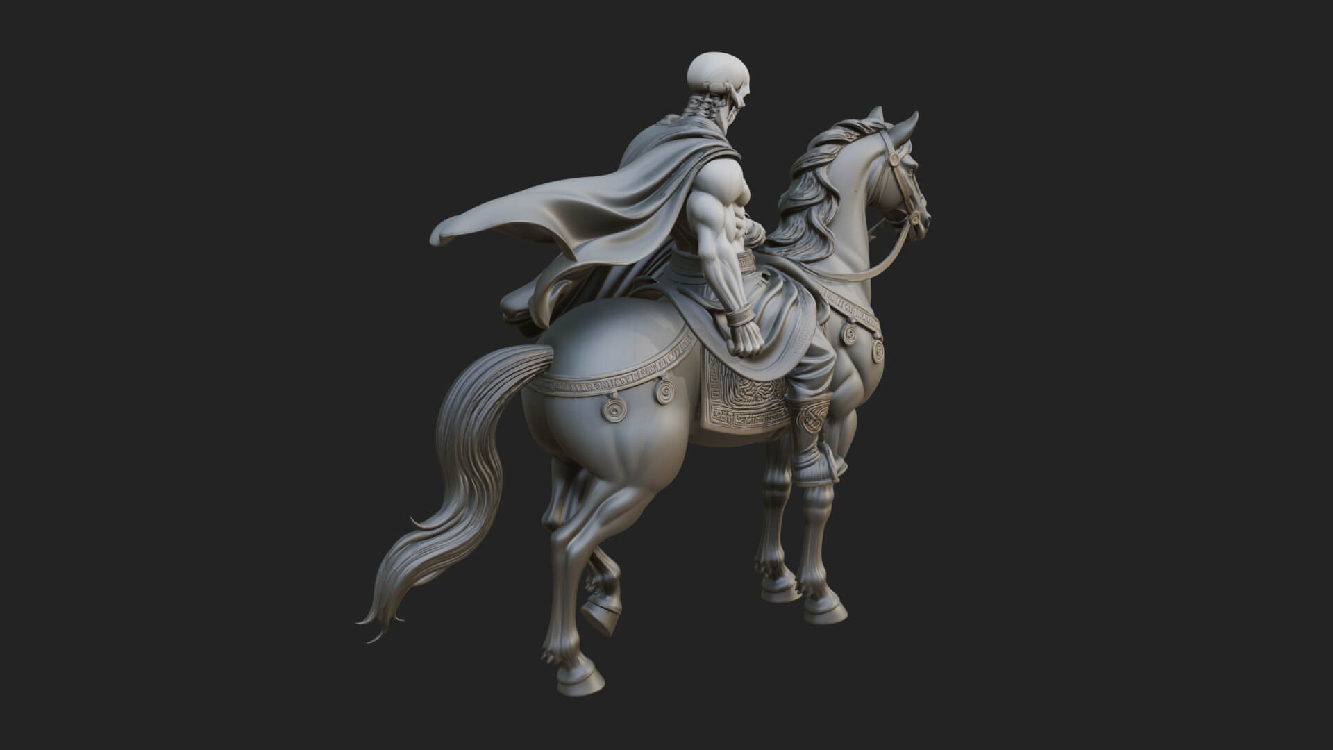 Headless Horseman Rider Statue Design 1 3D Print Model 3D Model