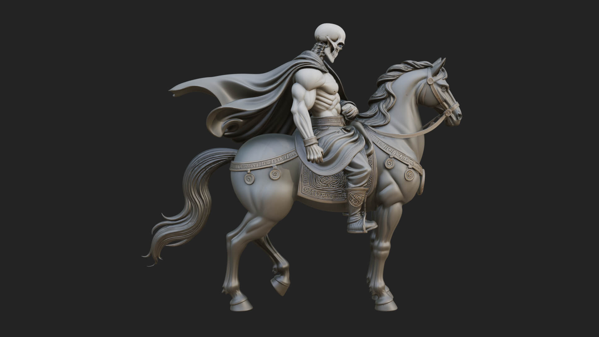 Headless Horseman Rider Statue Design 1 3D Print Model 3D Model
