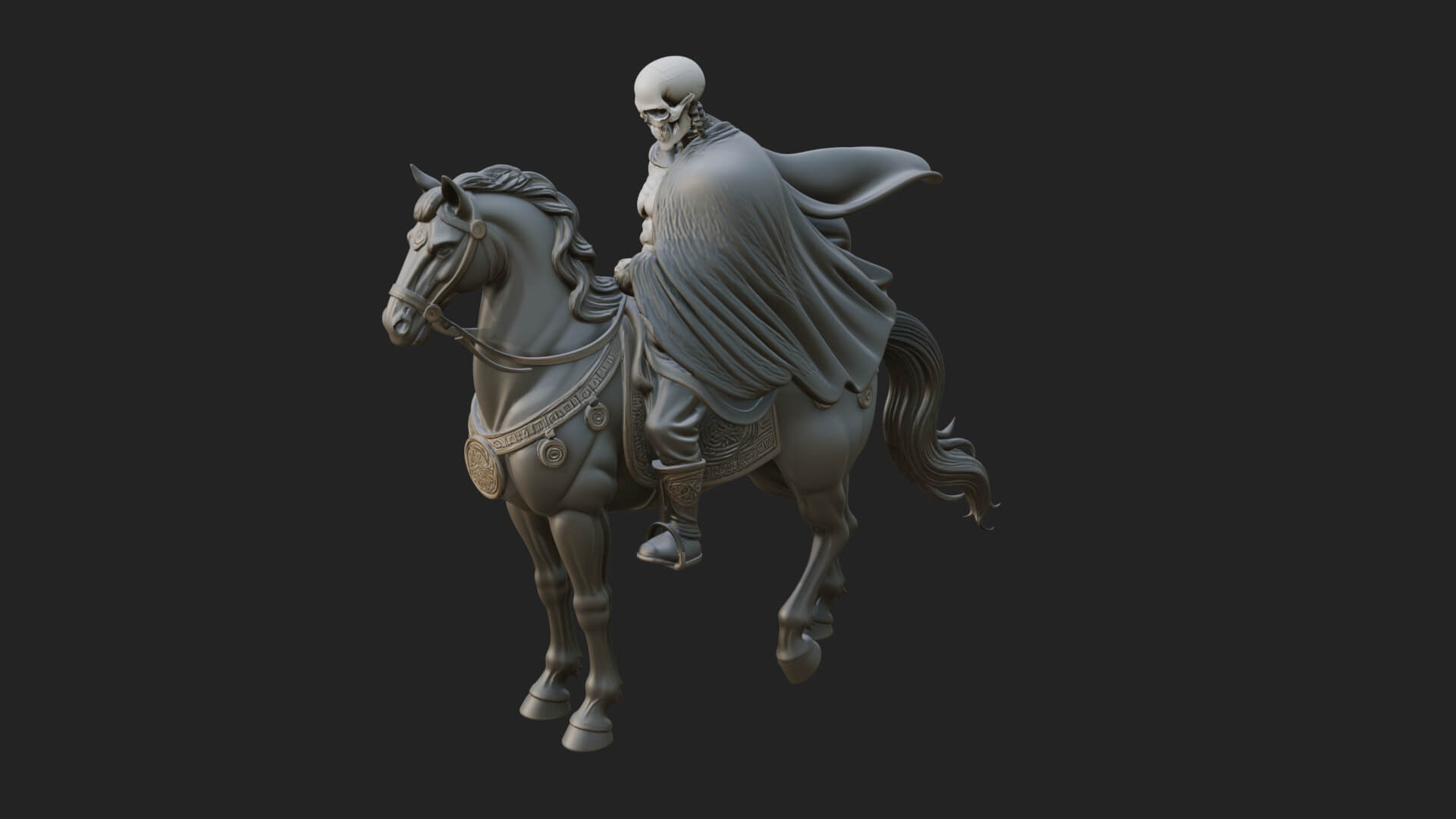 Headless Horseman Rider Statue Design 1 3D Print Model 3D Model