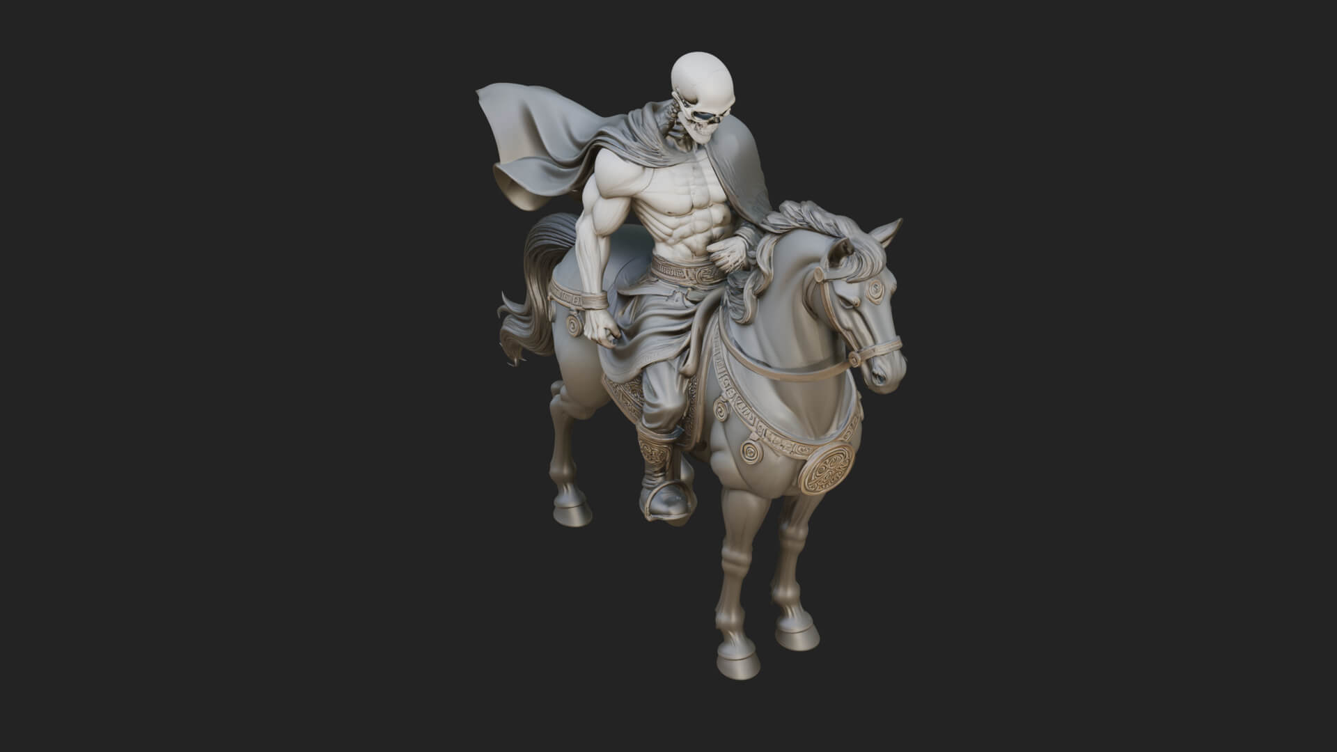 Headless Horseman Rider Statue Design 1 3D Print Model 3D Model