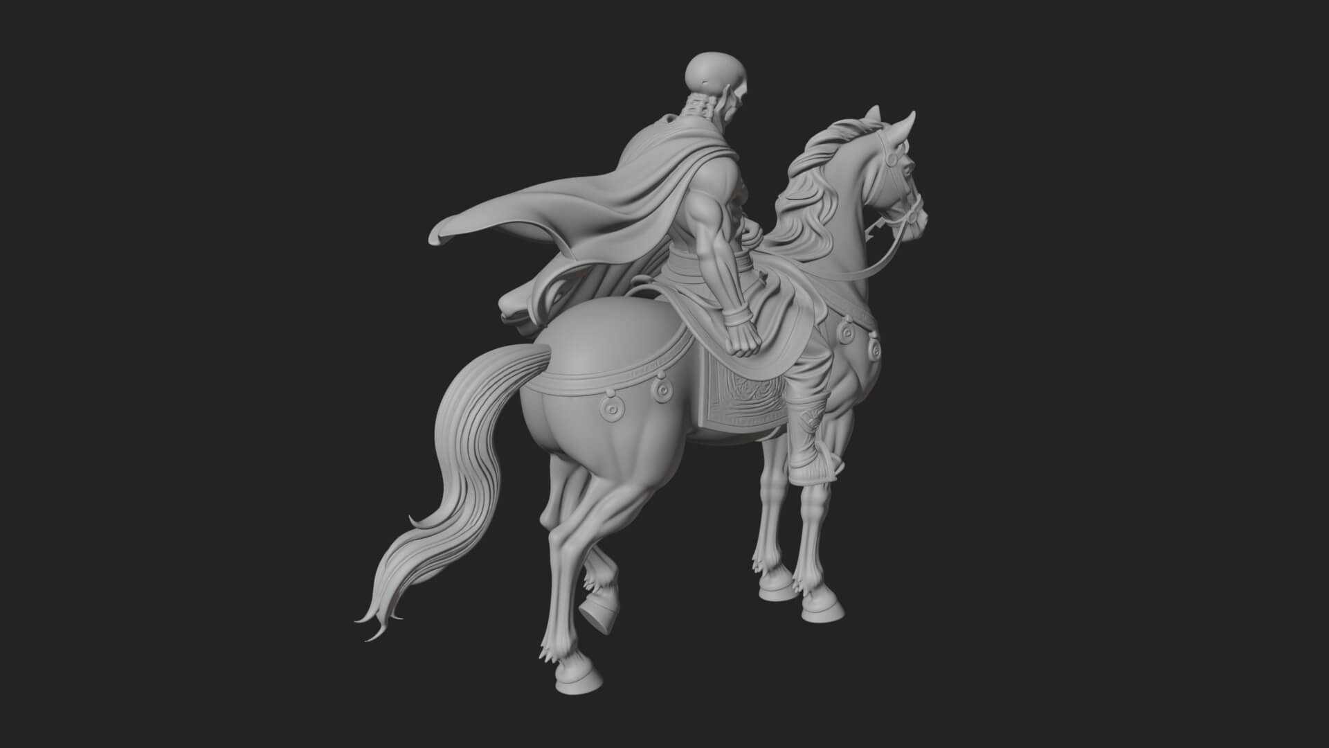 Headless Horseman Rider Statue Design 1 3D Print Model 3D Model