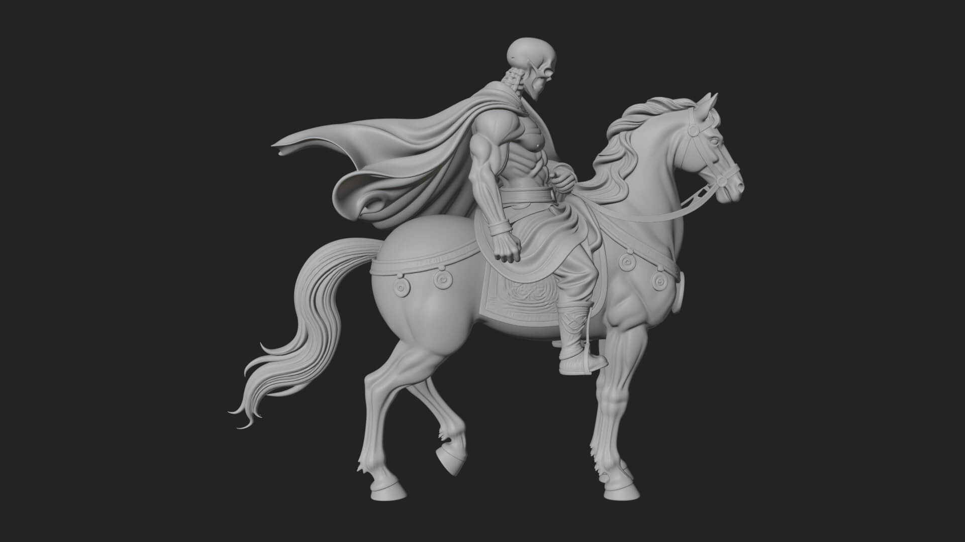 Headless Horseman Rider Statue Design 1 3D Print Model 3D Model