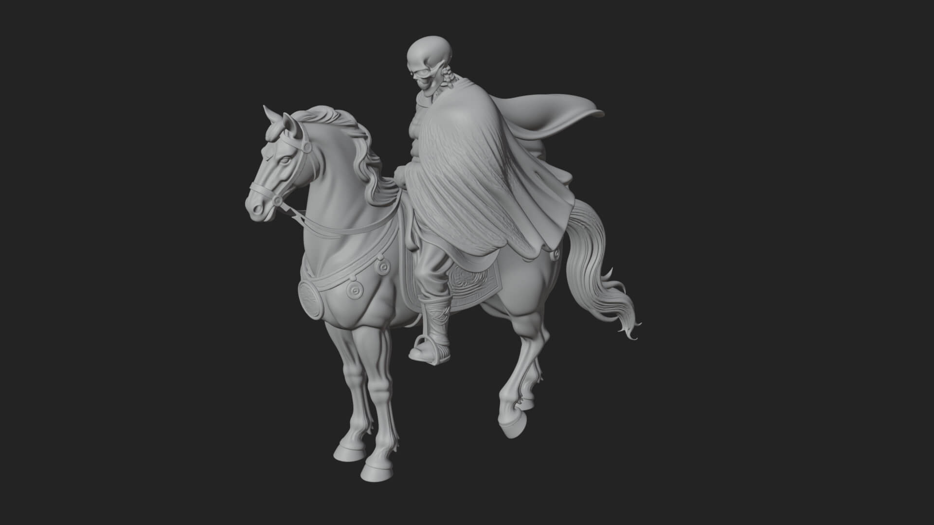 Headless Horseman Rider Statue Design 1 3D Print Model 3D Model