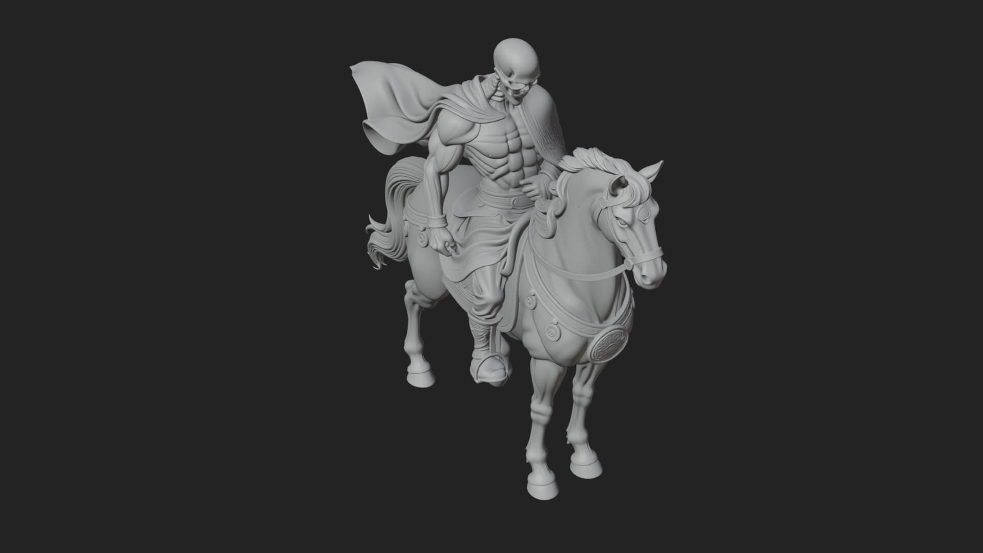 Headless Horseman Rider Statue Design 1 3D Print Model 3D Model