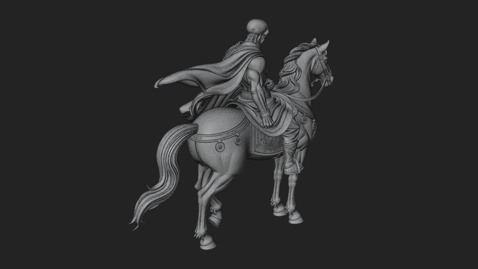 Headless Horseman Rider Statue Design 1 3D Print Model 3D Model
