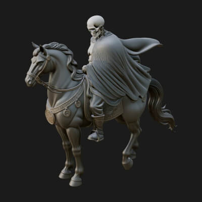 Headless Horseman Rider Statue Design 1 3D Print Model