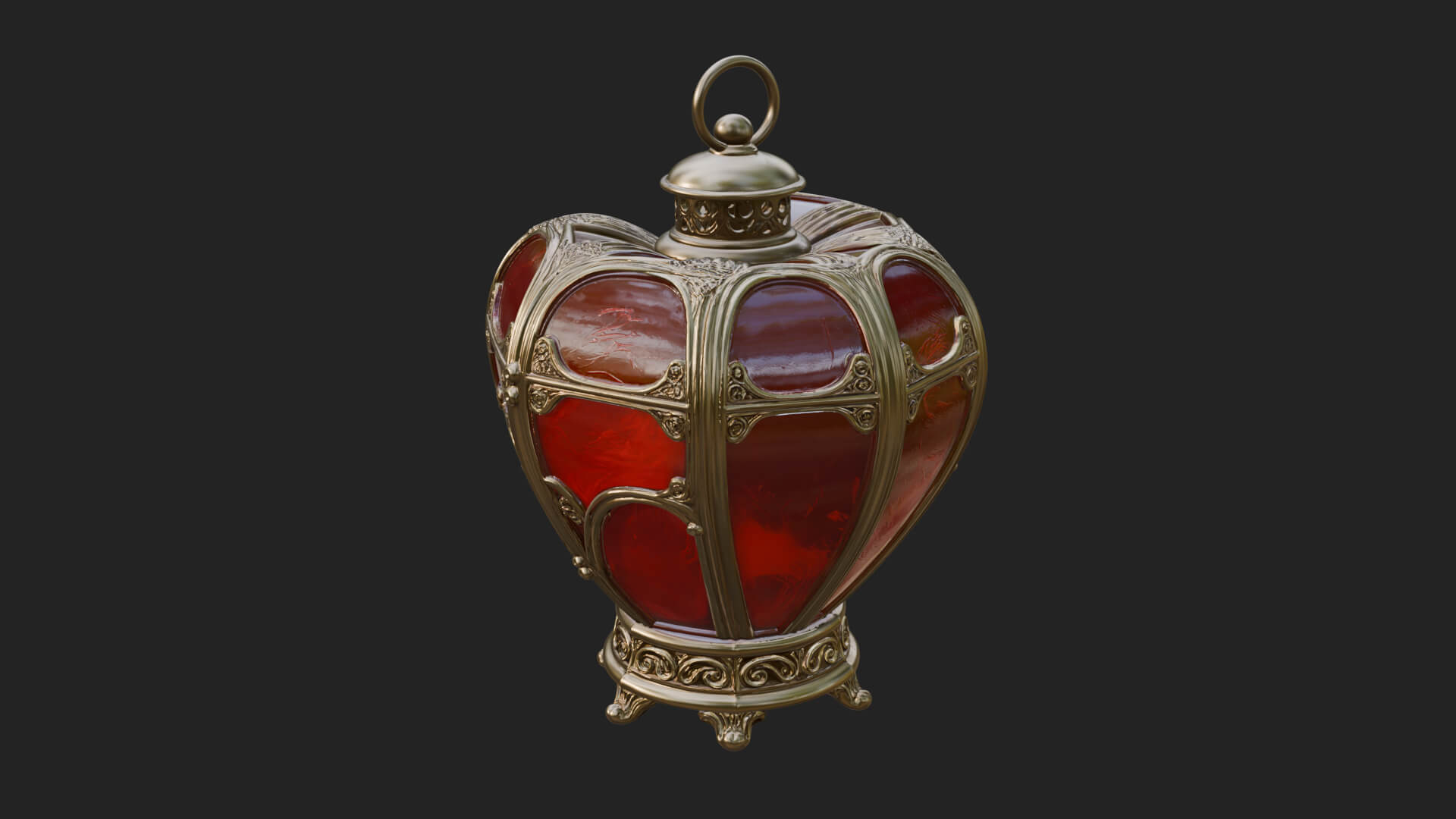 Heart Glass Candle Lantern Model Design 1 3D Print Model 3D Model