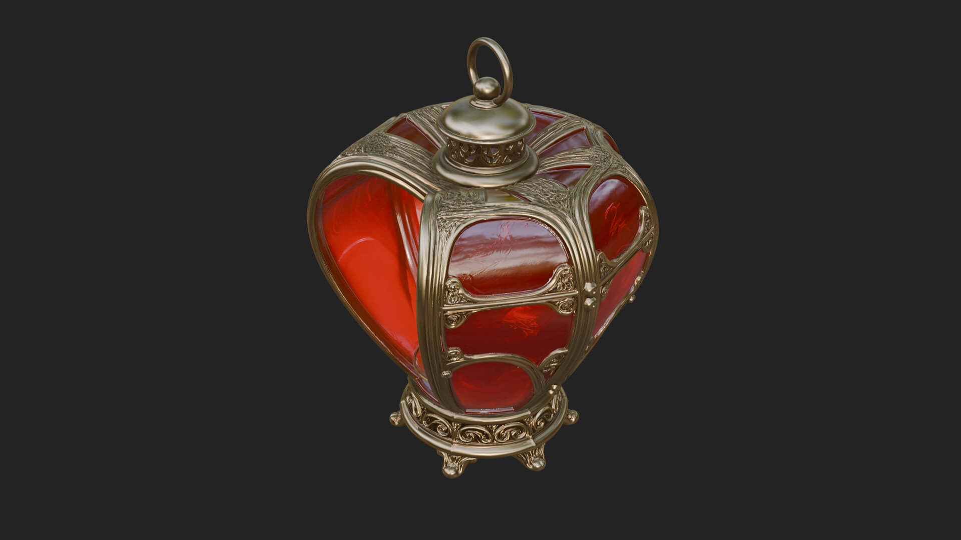 Heart Glass Candle Lantern Model Design 1 3D Print Model 3D Model