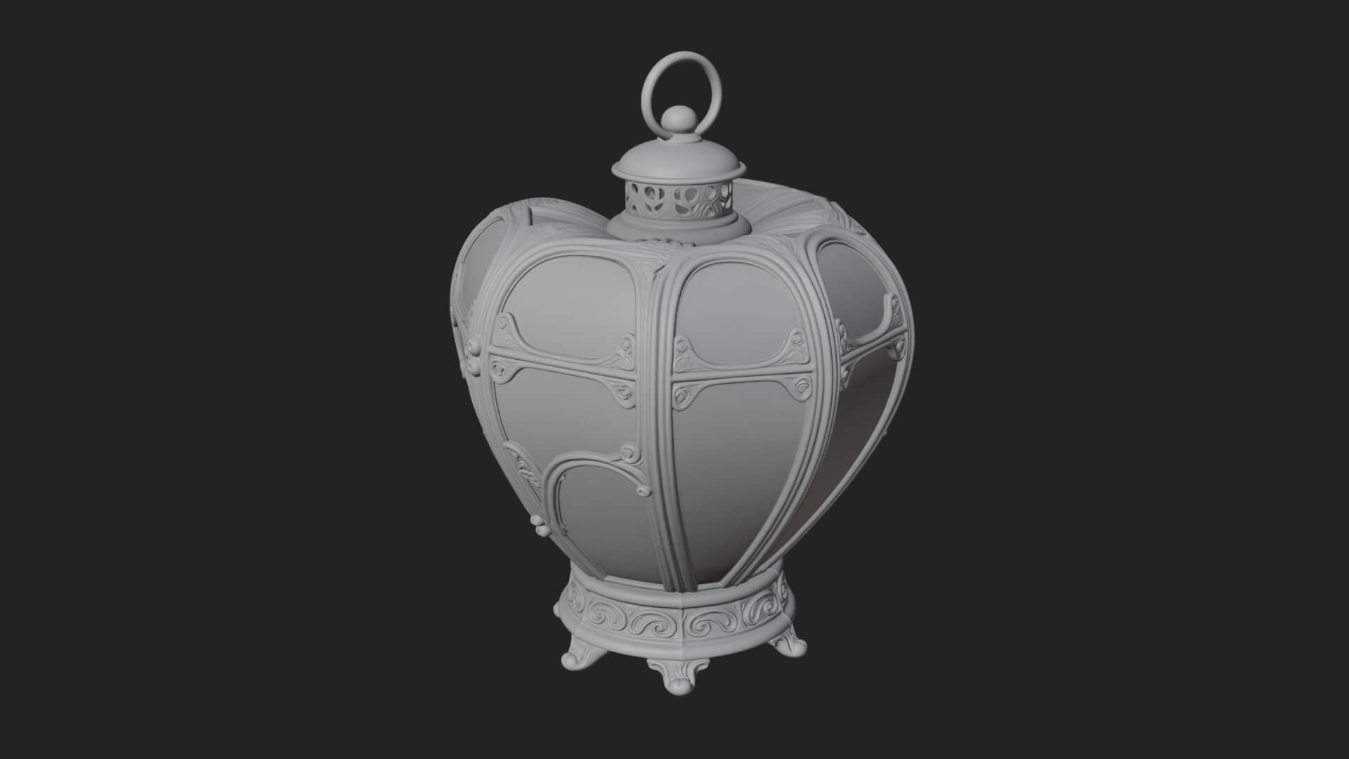Heart Glass Candle Lantern Model Design 1 3D Print Model 3D Model