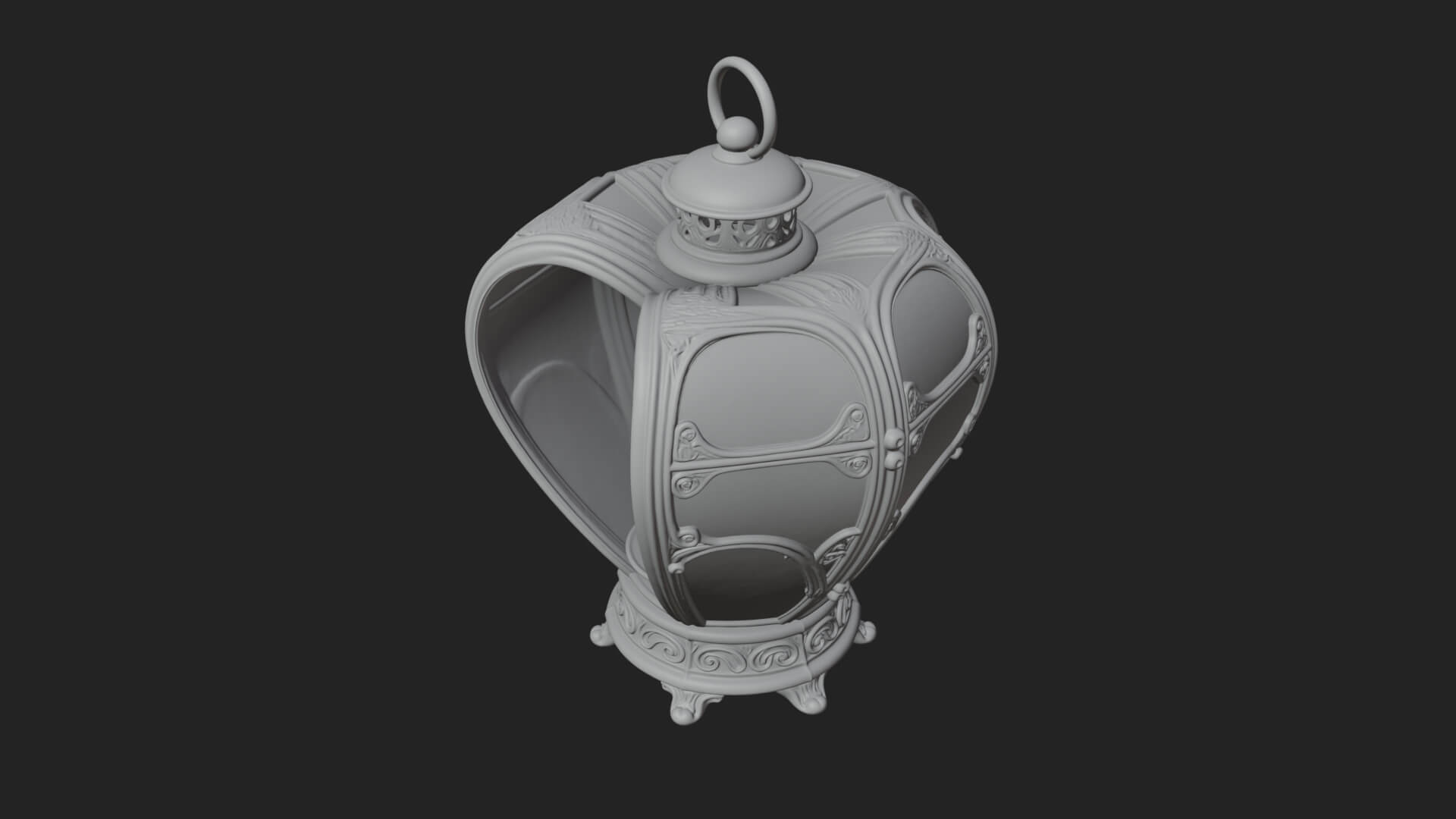 Heart Glass Candle Lantern Model Design 1 3D Print Model 3D Model