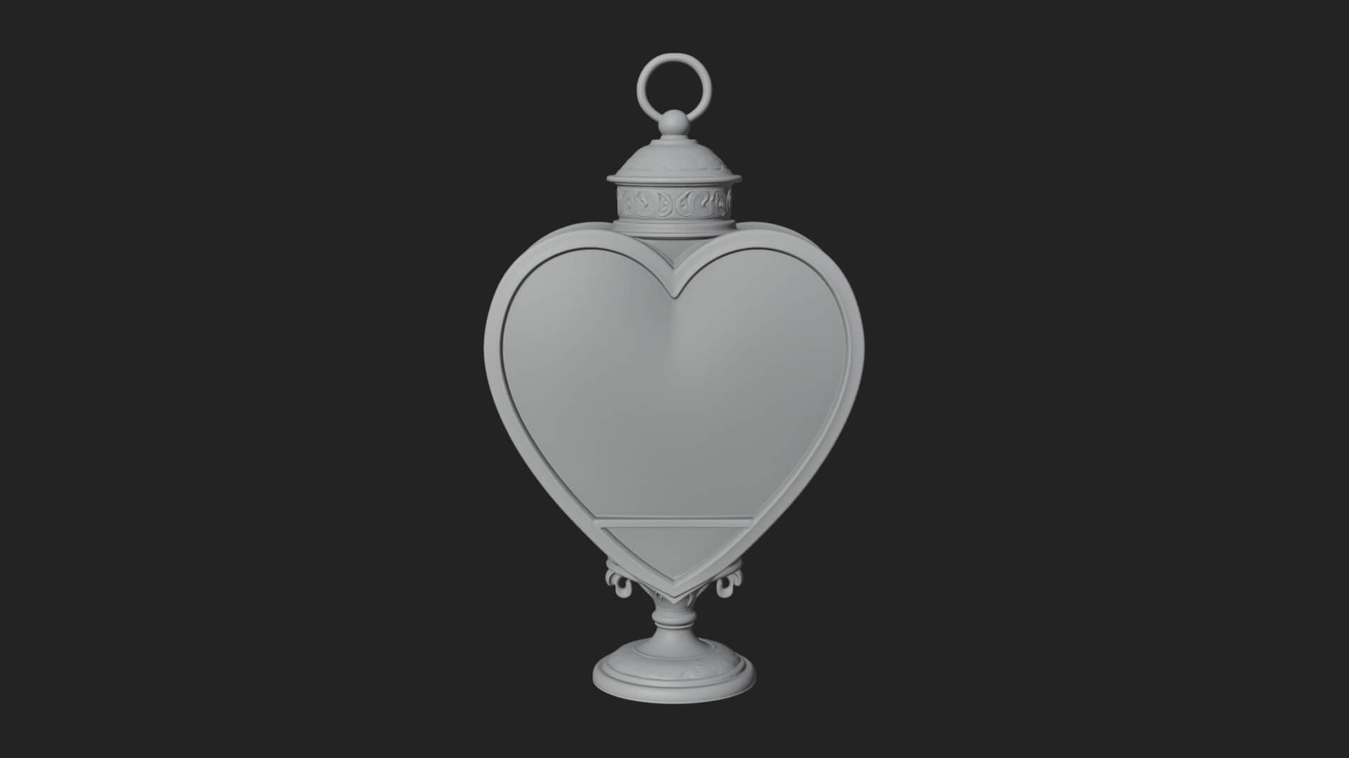 Heart Glass Candle Lantern Model Design 2 3D Print Model 3D Model