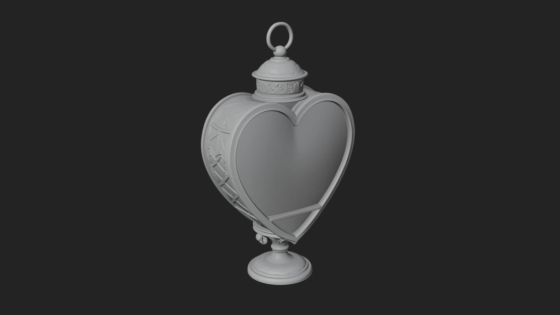 Heart Glass Candle Lantern Model Design 2 3D Print Model 3D Model