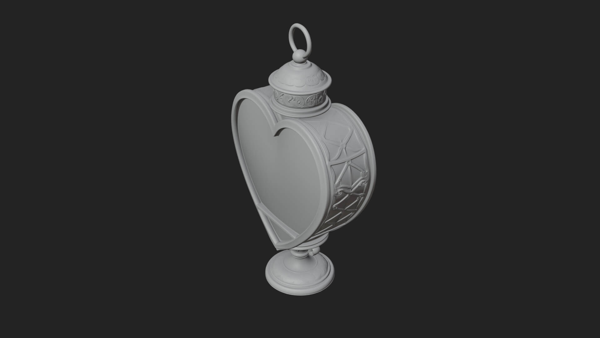 Heart Glass Candle Lantern Model Design 2 3D Print Model 3D Model