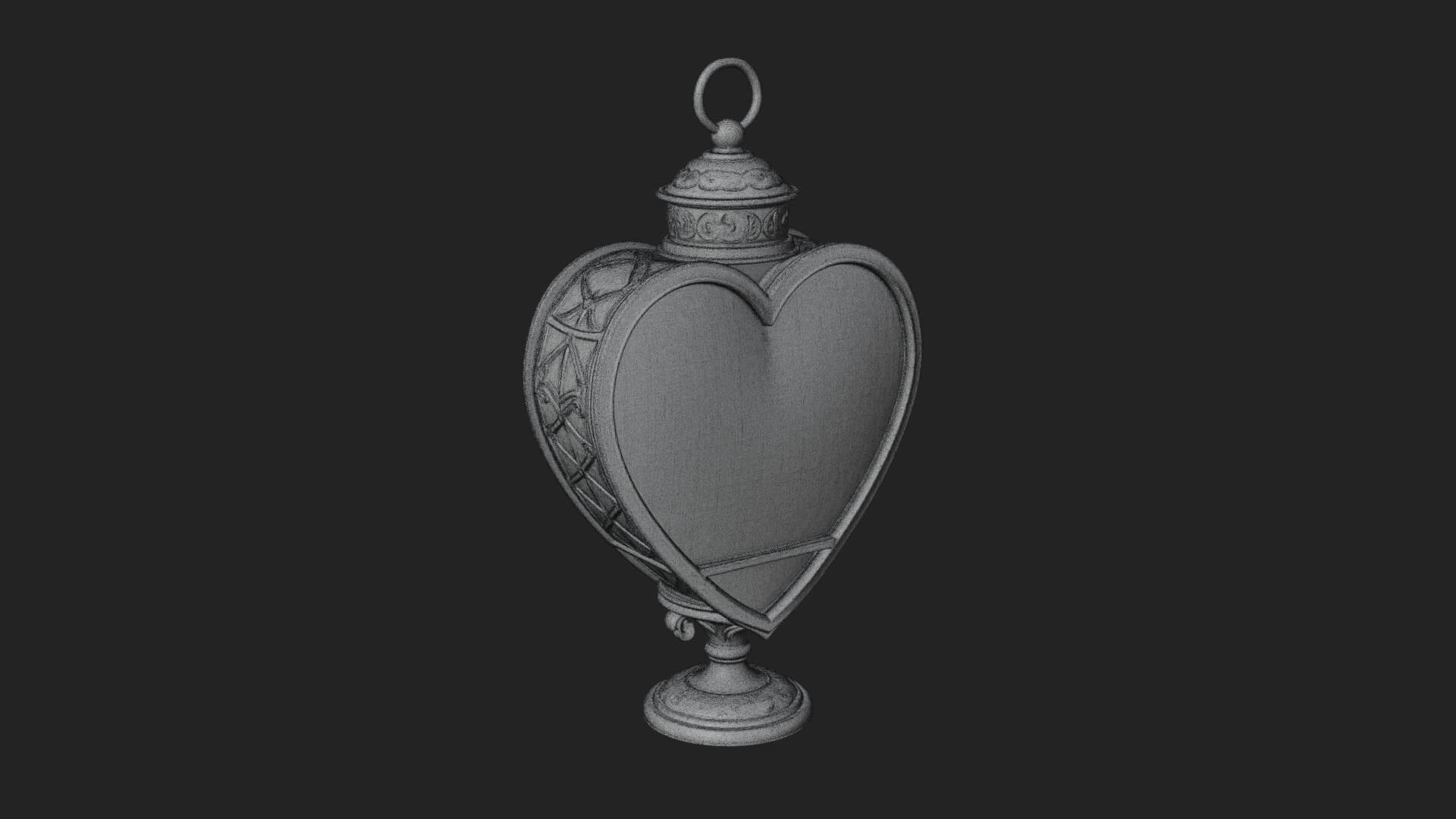 Heart Glass Candle Lantern Model Design 2 3D Print Model 3D Model
