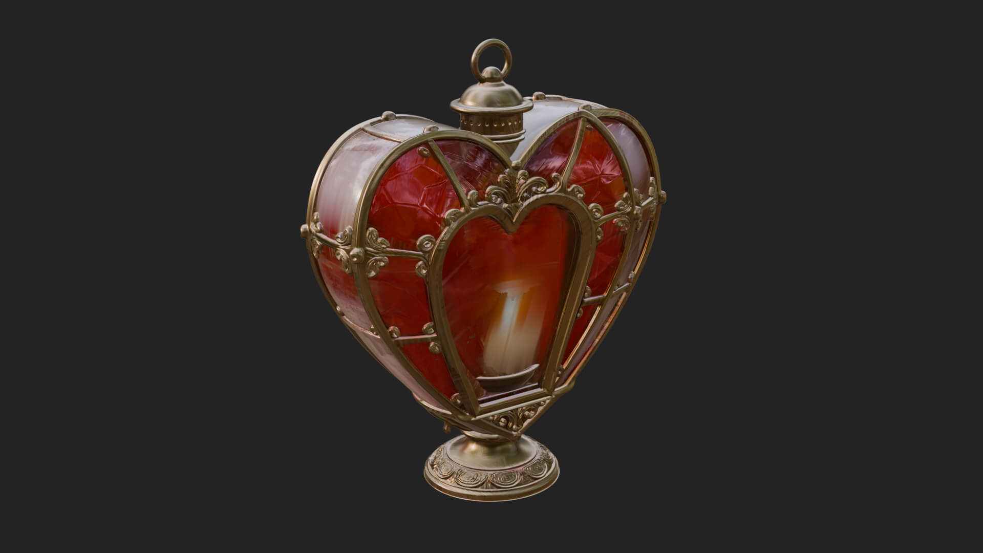 Heart Glass Candle Lantern Model Design 3 3D Print Model 3D Model