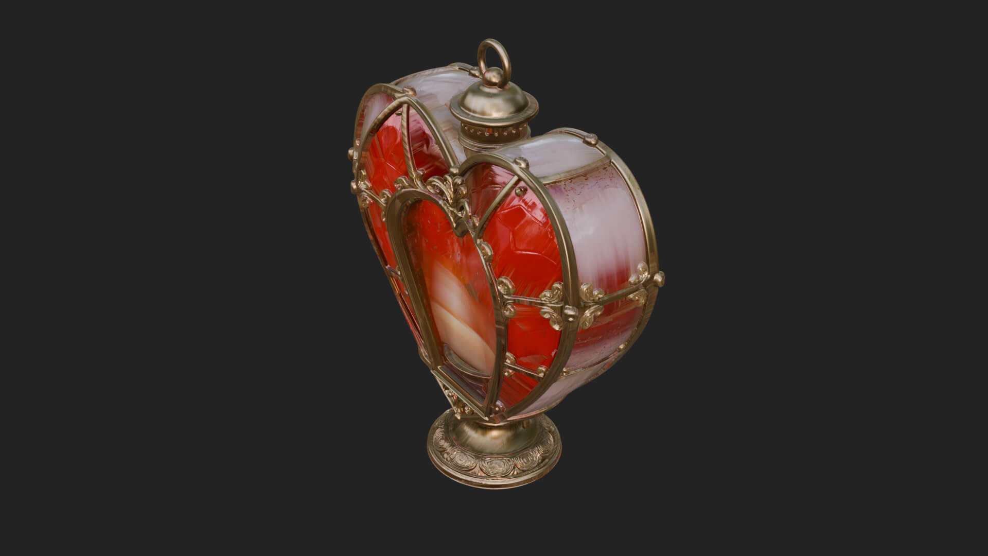 Heart Glass Candle Lantern Model Design 3 3D Print Model 3D Model