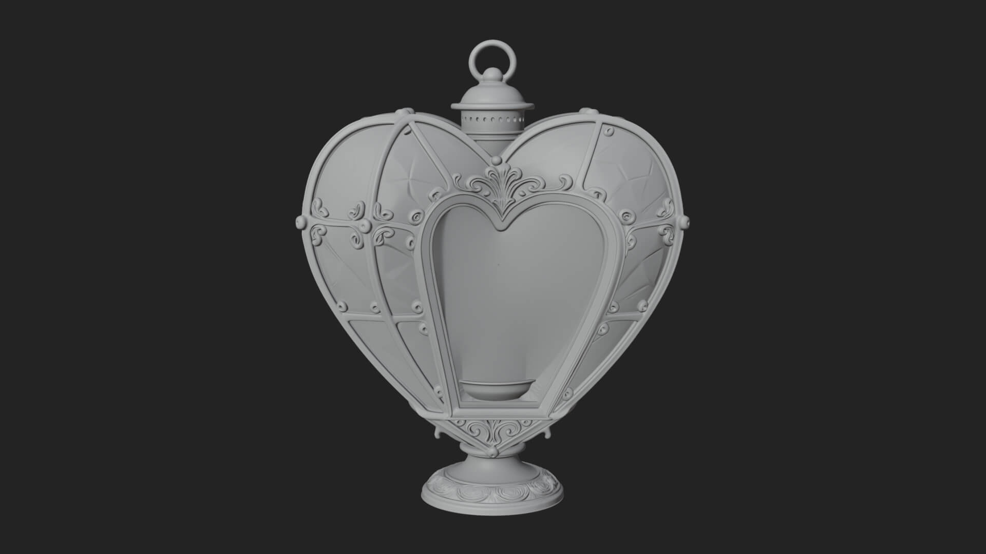 Heart Glass Candle Lantern Model Design 3 3D Print Model 3D Model