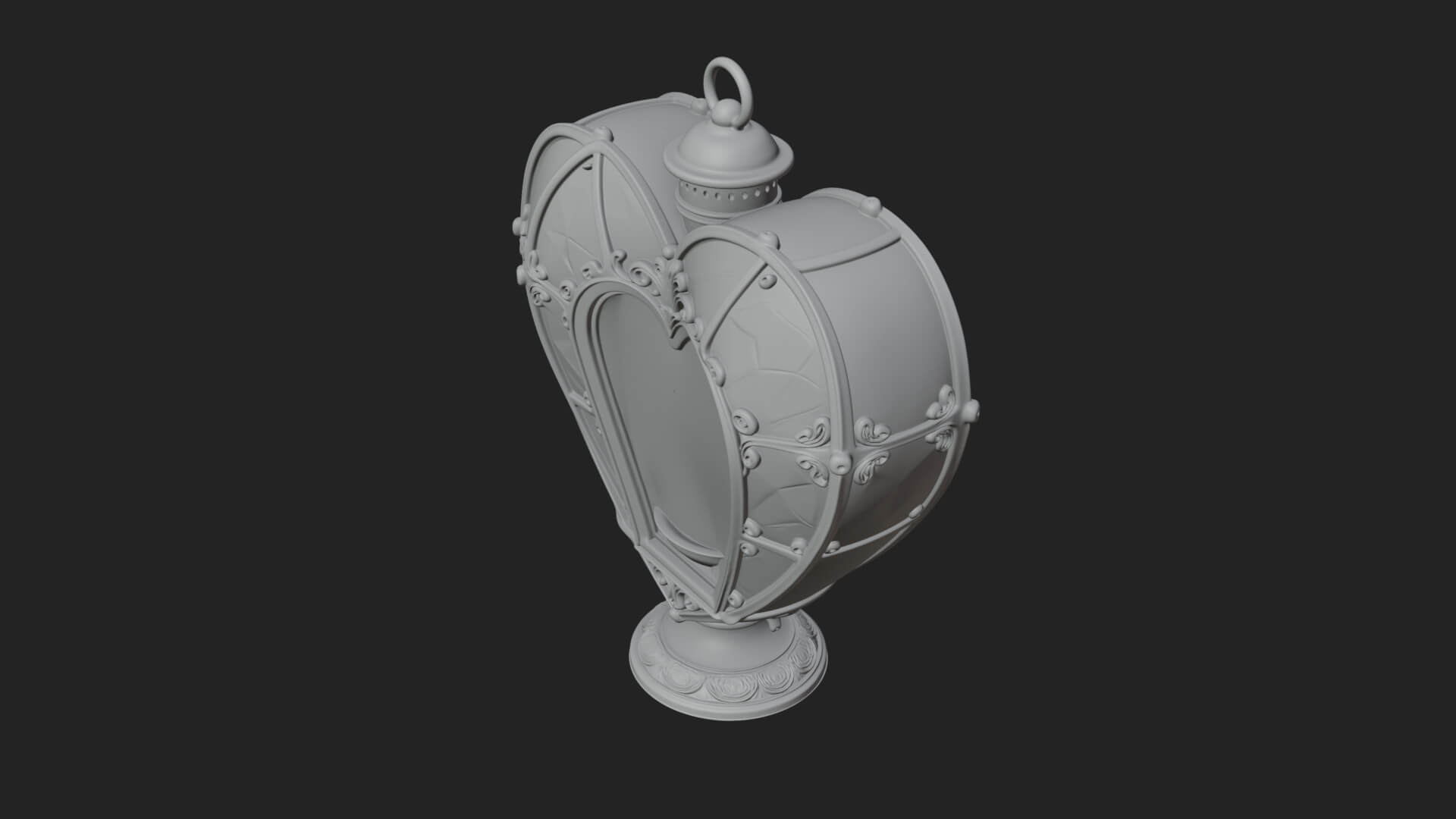 Heart Glass Candle Lantern Model Design 3 3D Print Model 3D Model