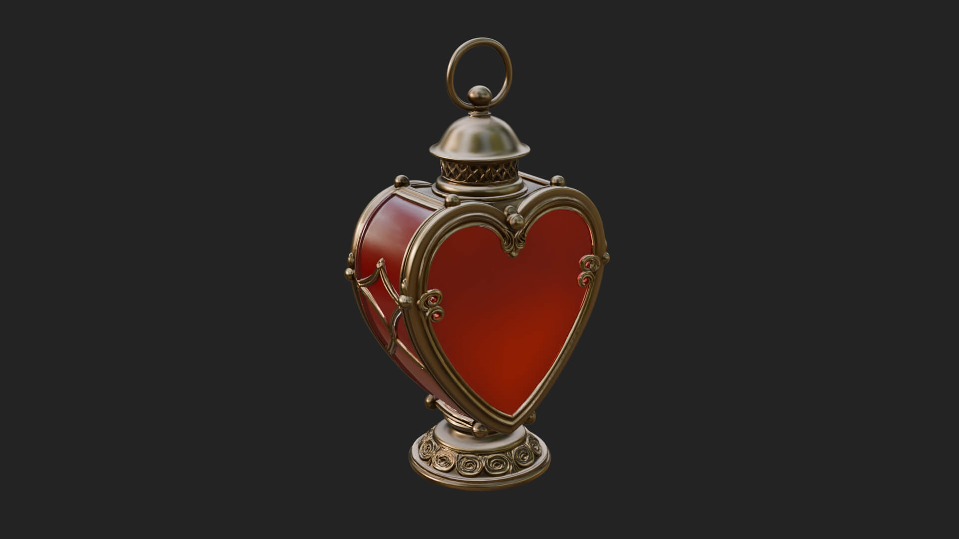 Heart Glass Candle Lantern Model Design 4 3D Print Model 3D Model