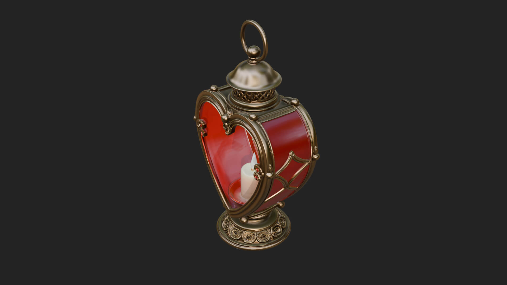 Heart Glass Candle Lantern Model Design 4 3D Print Model 3D Model