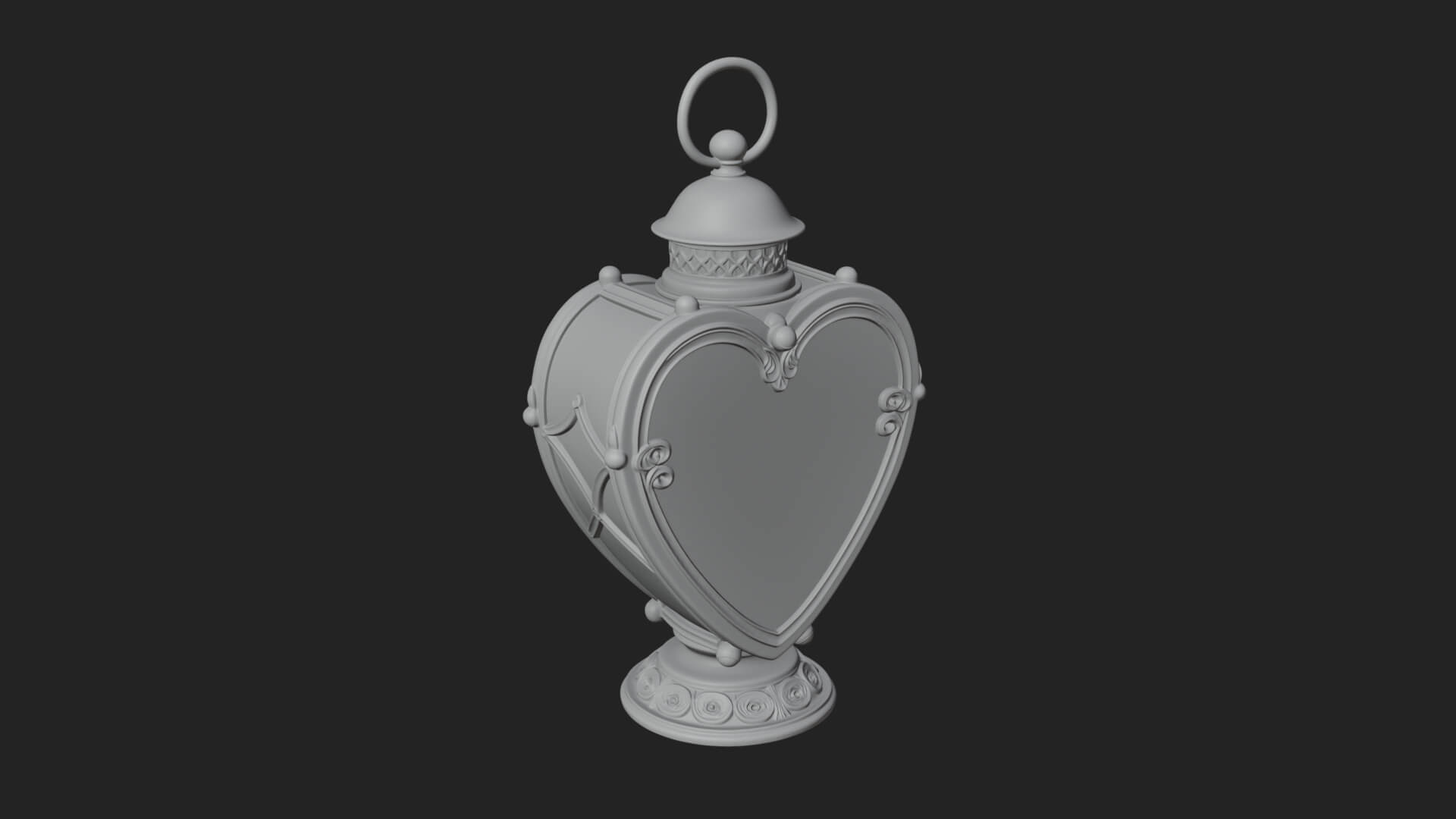 Heart Glass Candle Lantern Model Design 4 3D Print Model 3D Model